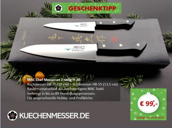 H-20 MAC Chef Messerset 2 tlg., Kochmesser gross Kochmesser klein